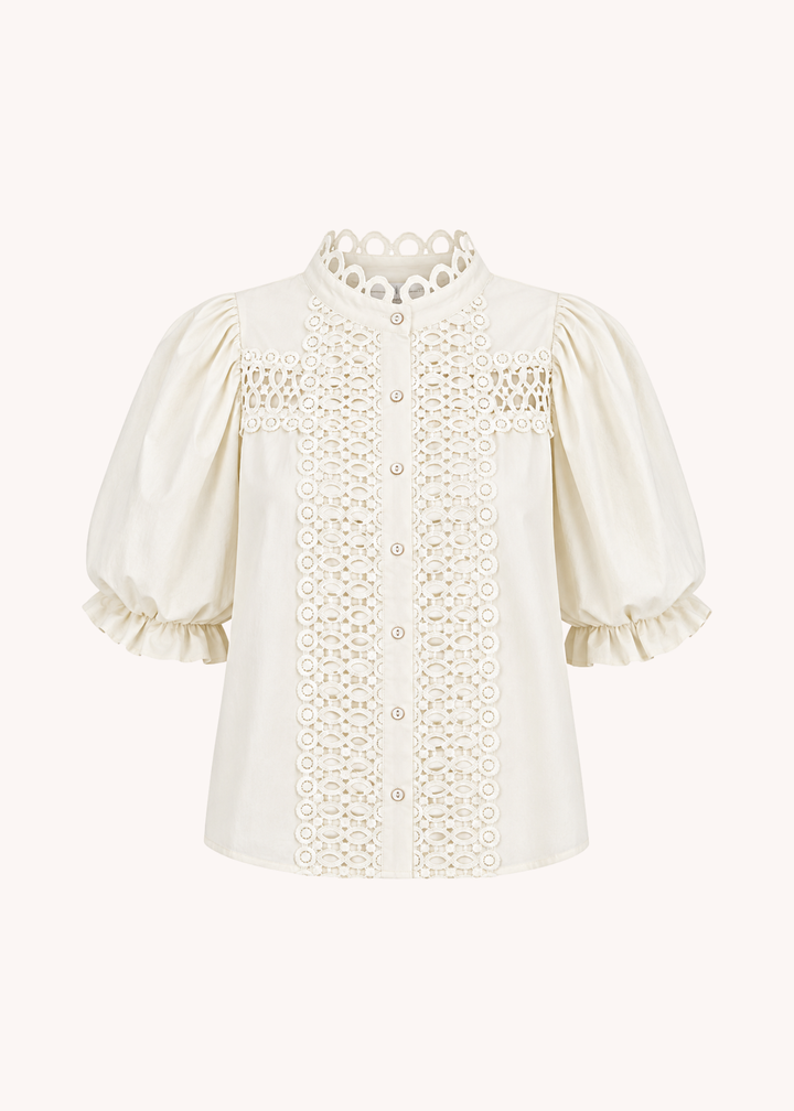 Marlena Puff Sleeve Top in Cream