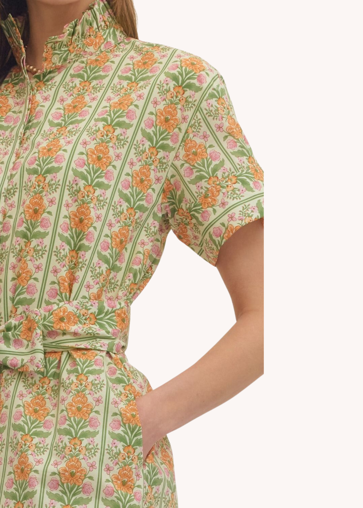 Hallie Midi Shirt Dress in Orange