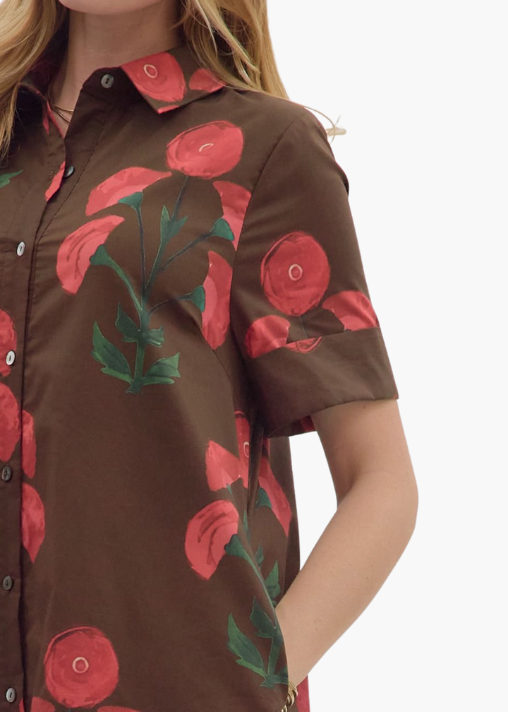 Lori Midi Dress in Brown