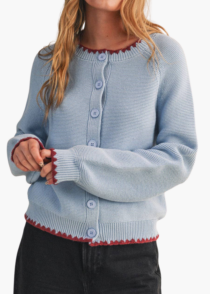 Mila Cardigan in Sky