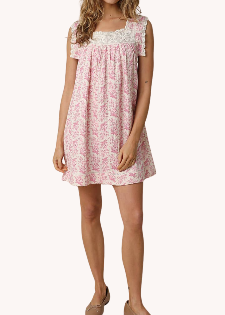 Selah Lace Trimmed Mini Dress