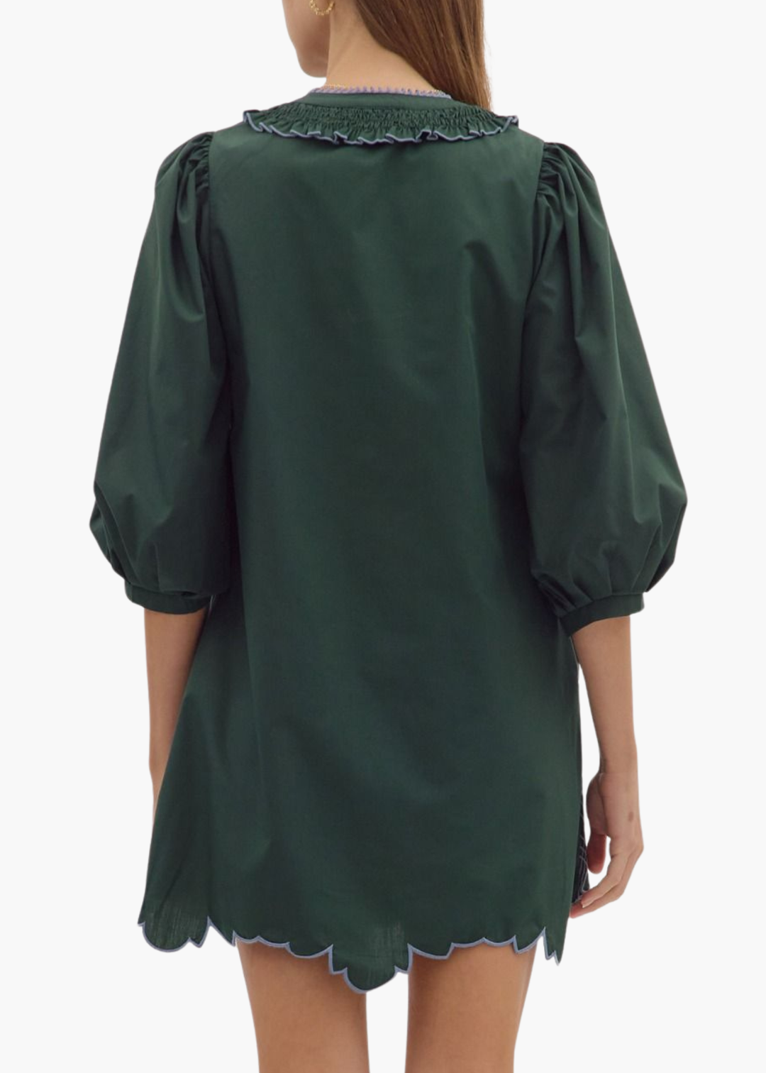 Newberry Mini Dress in Hunter Green