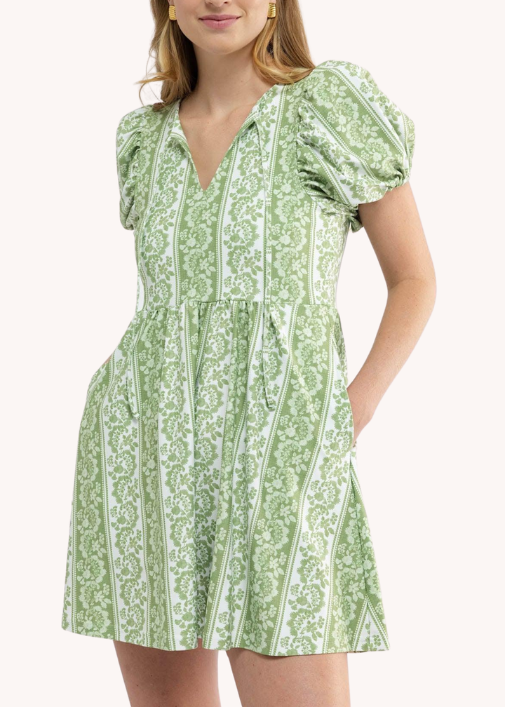 Cecily Dress in Tart Stripe
