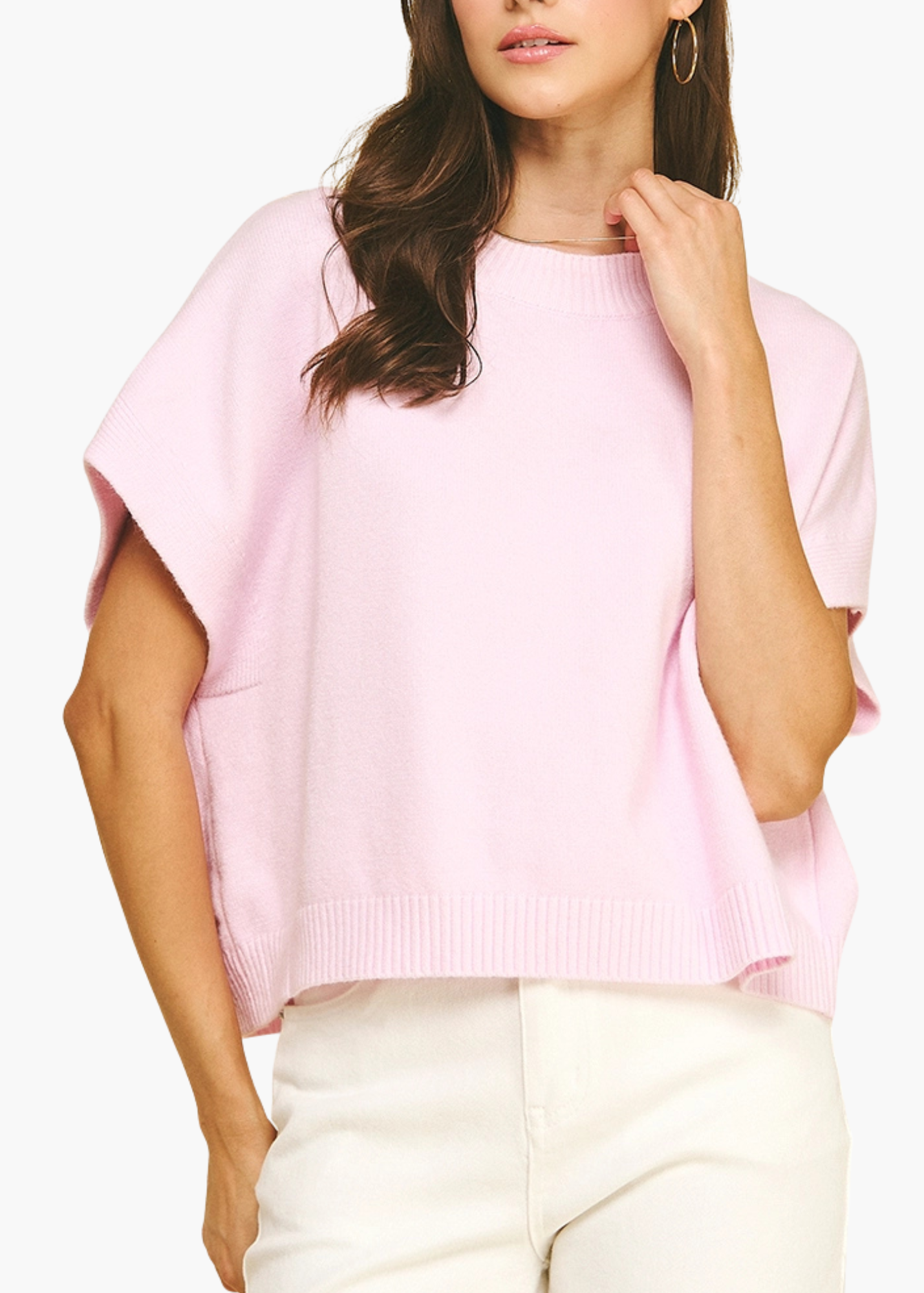 Addie Sweater in Pale Pink