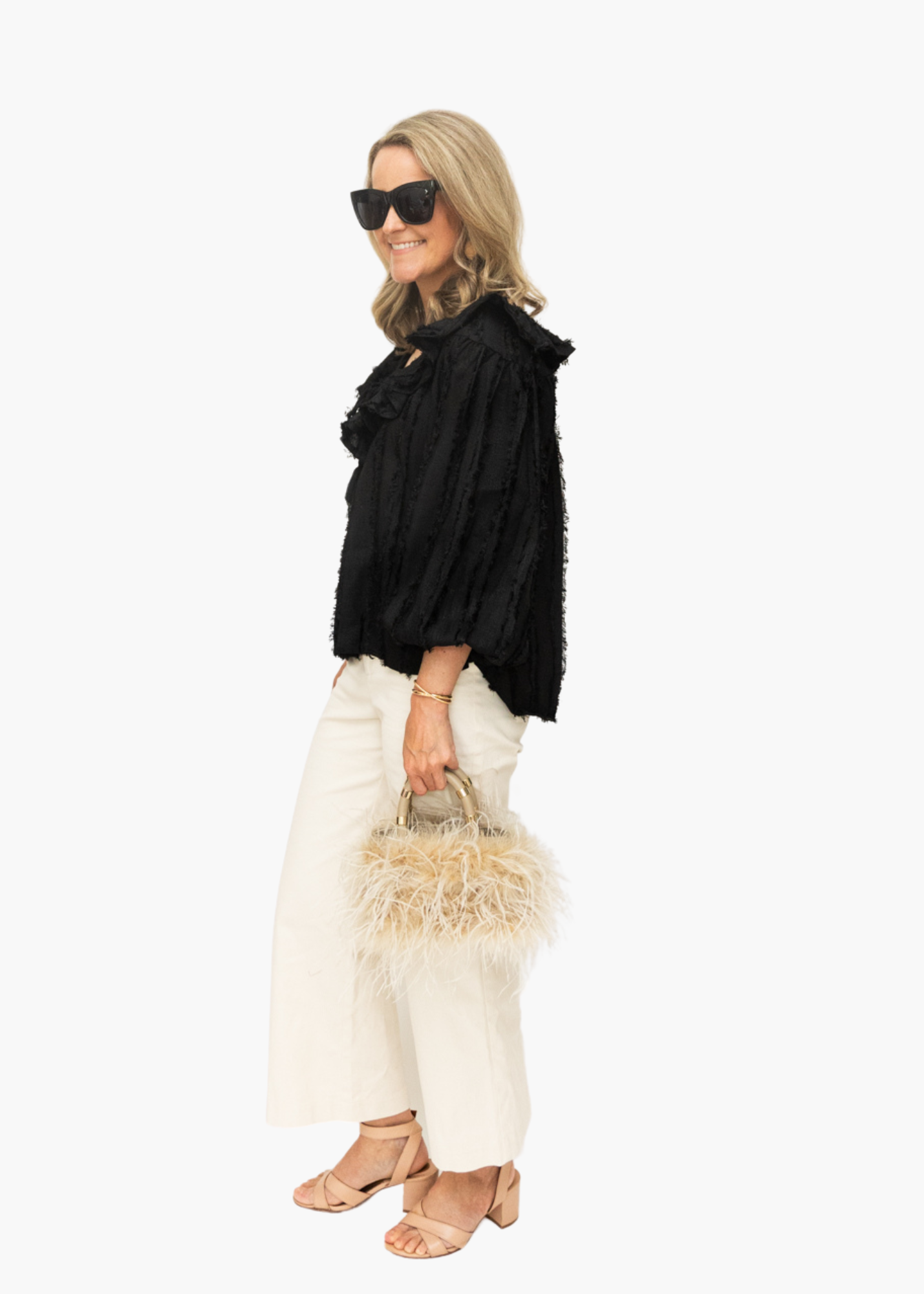 Tassel Drawstring Trimmed Top
