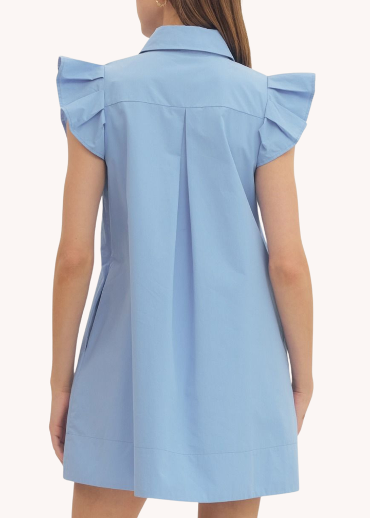 Helen Mini Dress in Light Blue