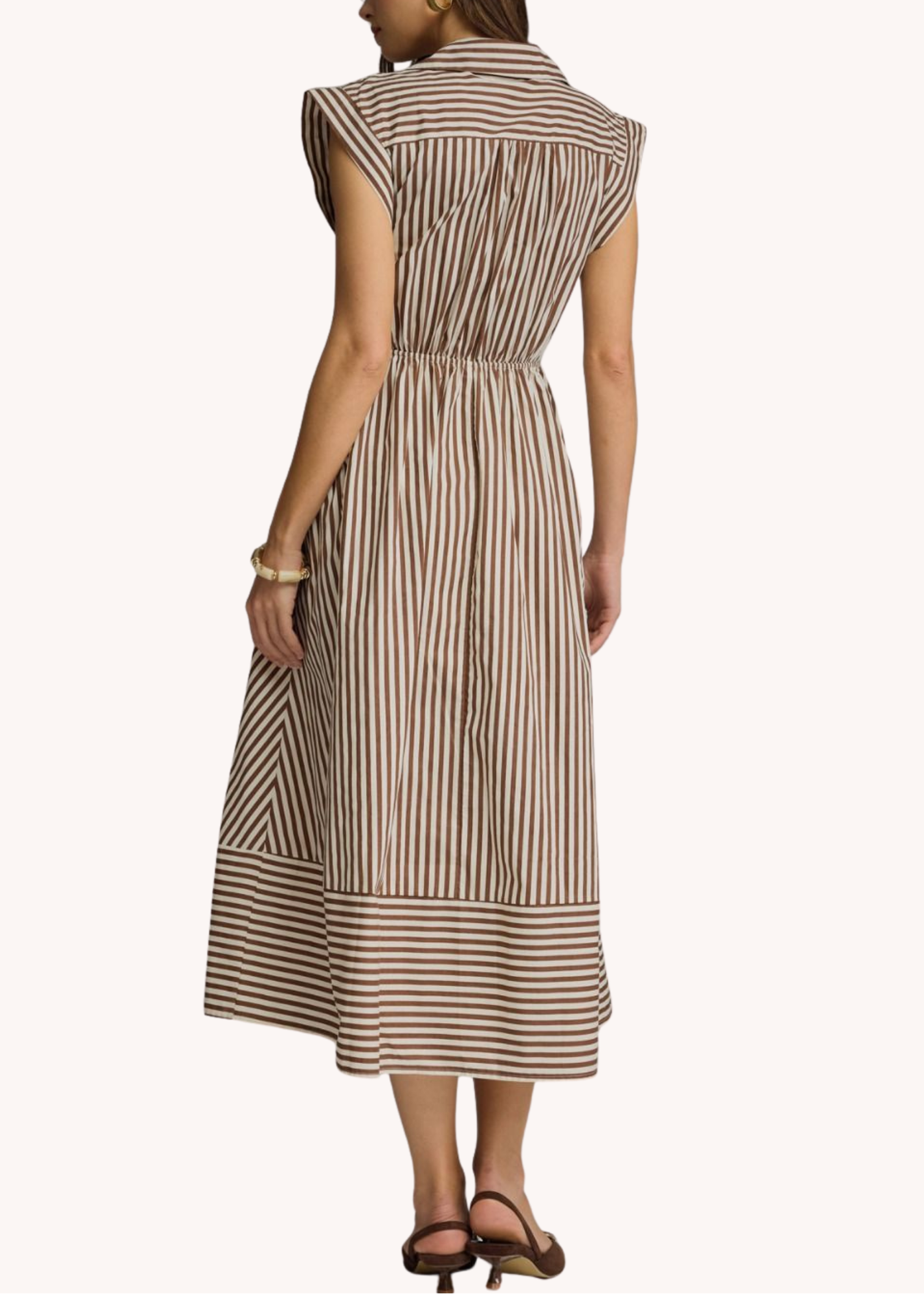 Callahan Cotton Midi Shirt Dress in Brown