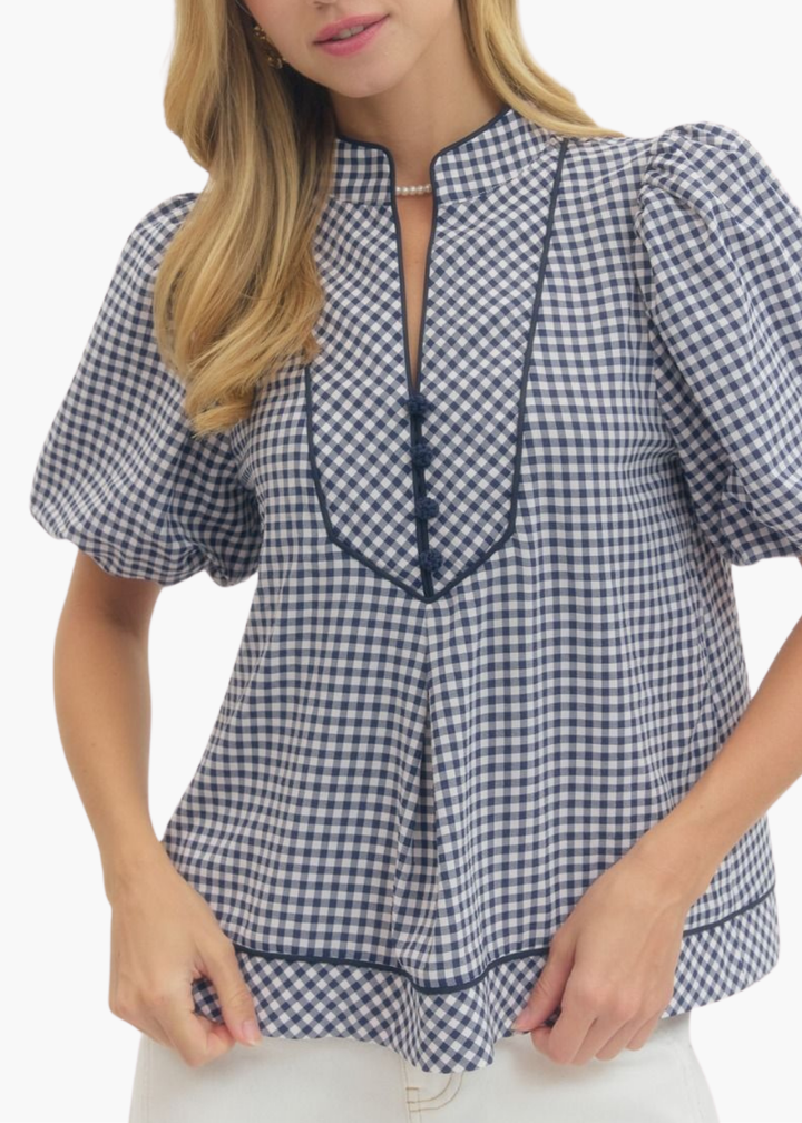 Summer Kaftan Top in Navy