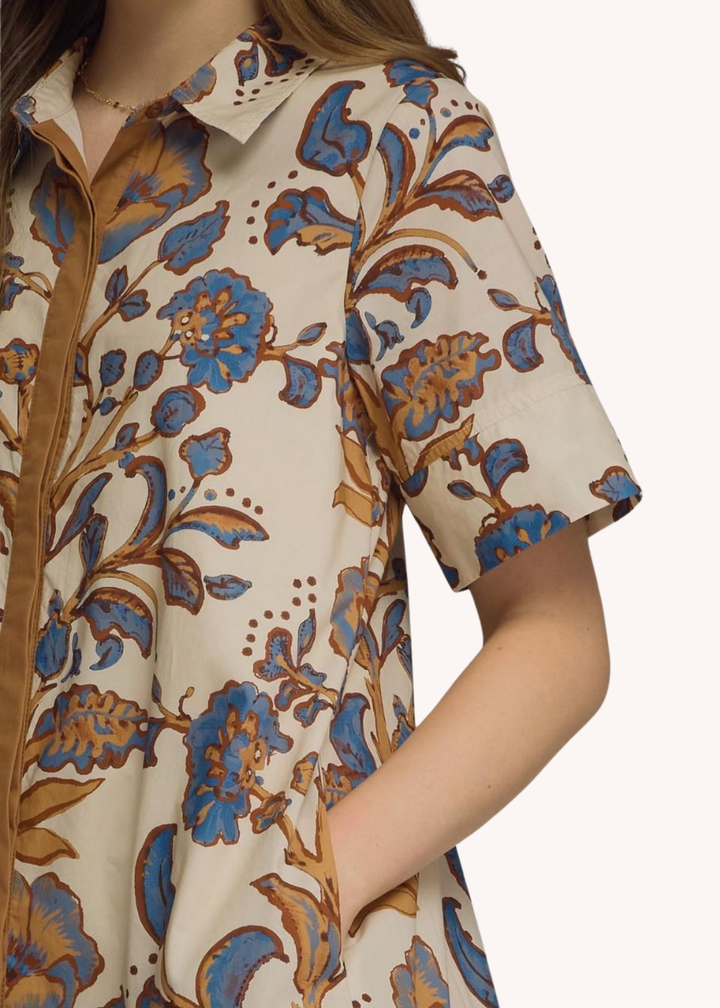 Lydia Cotton Midi Dress in Ecru