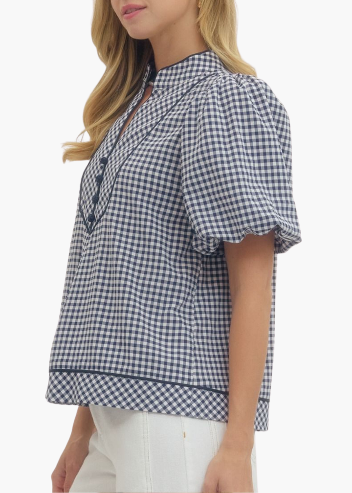 Summer Kaftan Top in Navy