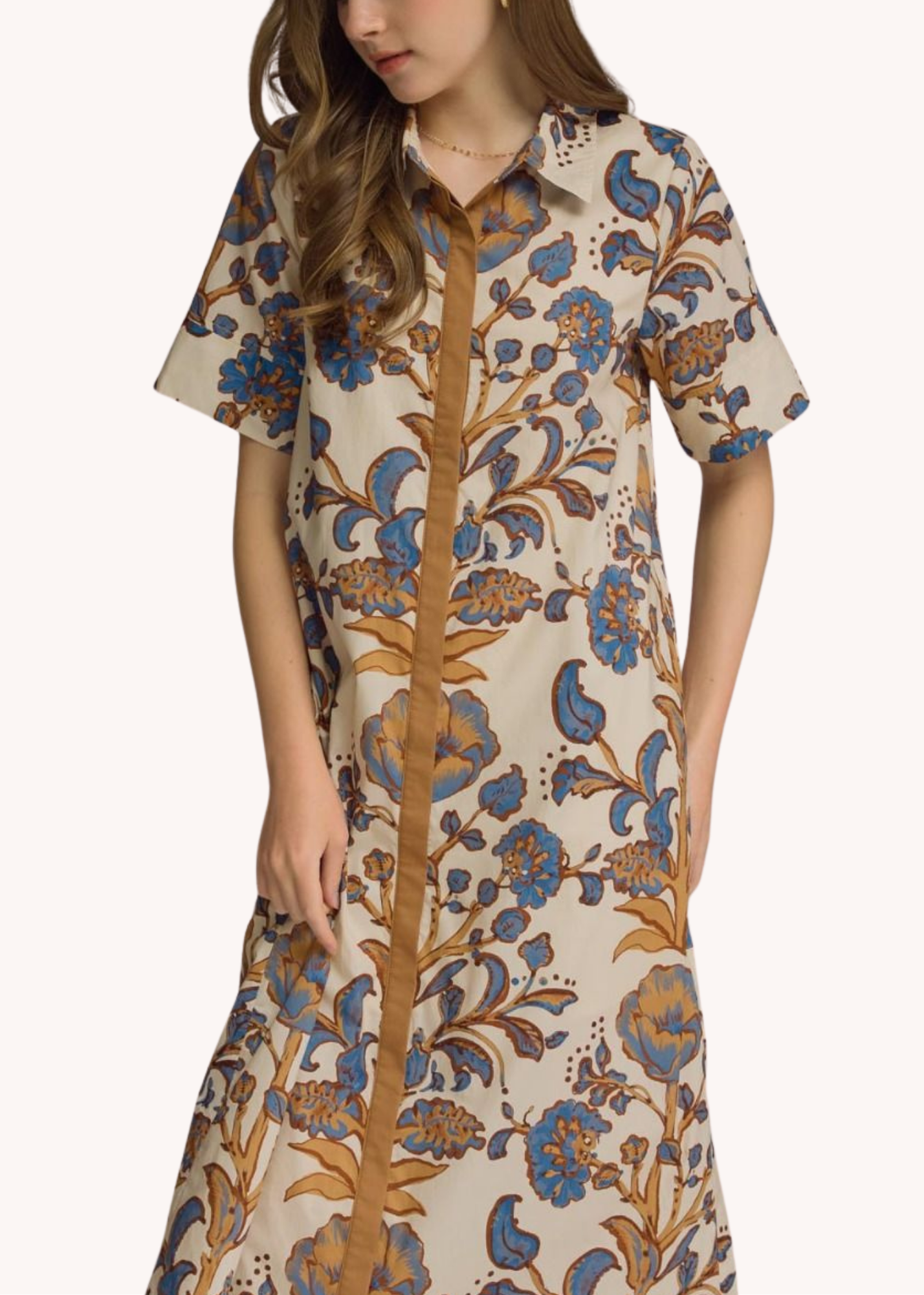 Lydia Cotton Midi Dress in Ecru