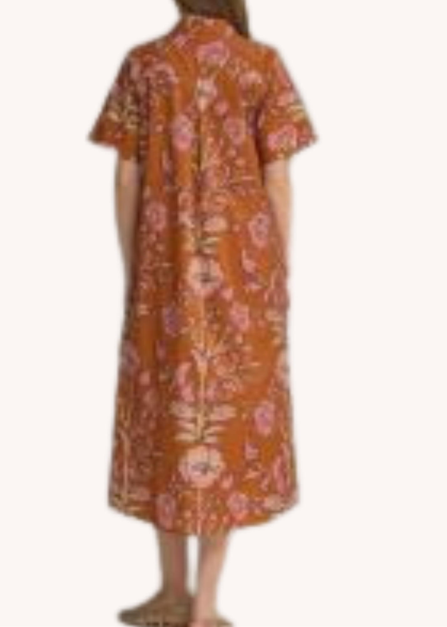 Lydia Cotton Midi Dress in Rust