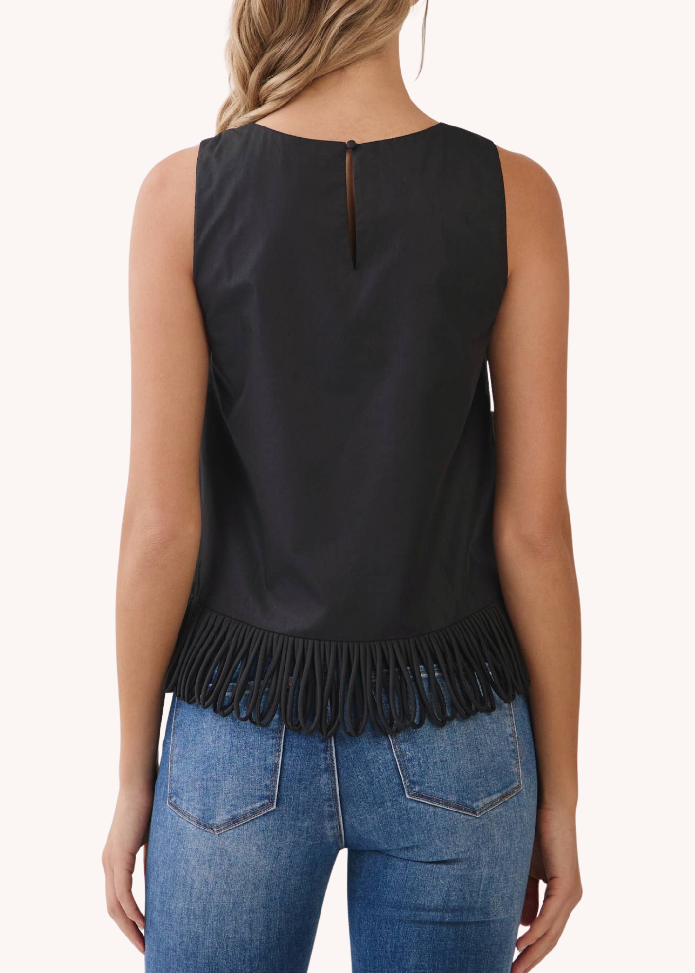 Maeve Fringe Top in Black