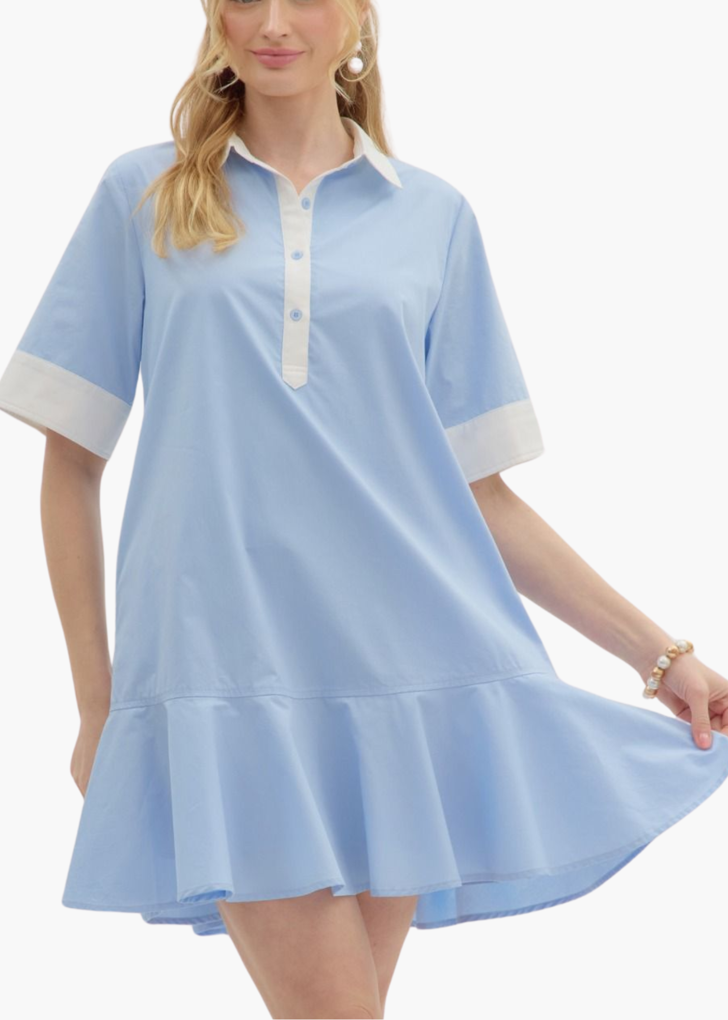 Holland Mini Dress in Blue