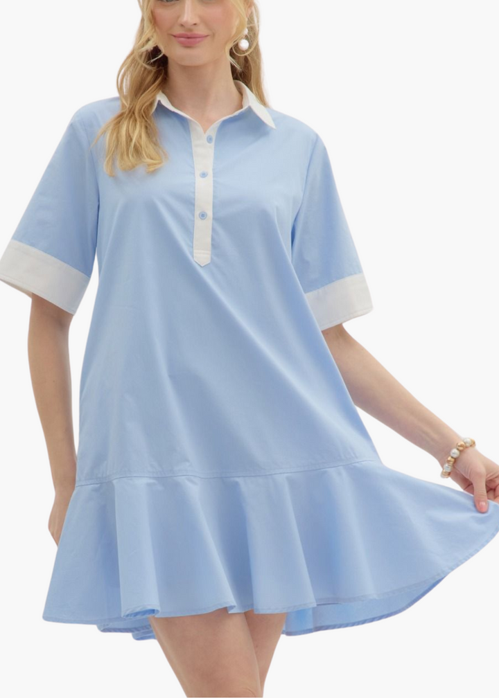 Holland Mini Dress in Blue