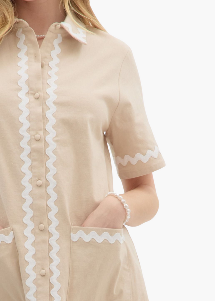 Maxine Mini Dress in Taupe