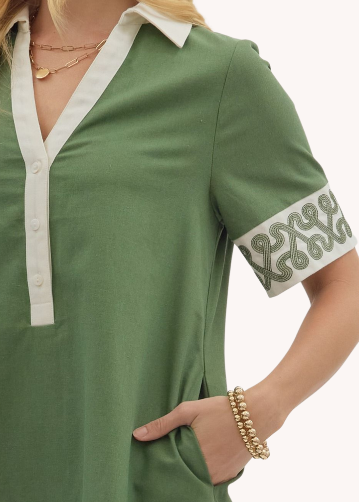 Laine Mini Dress in Olive