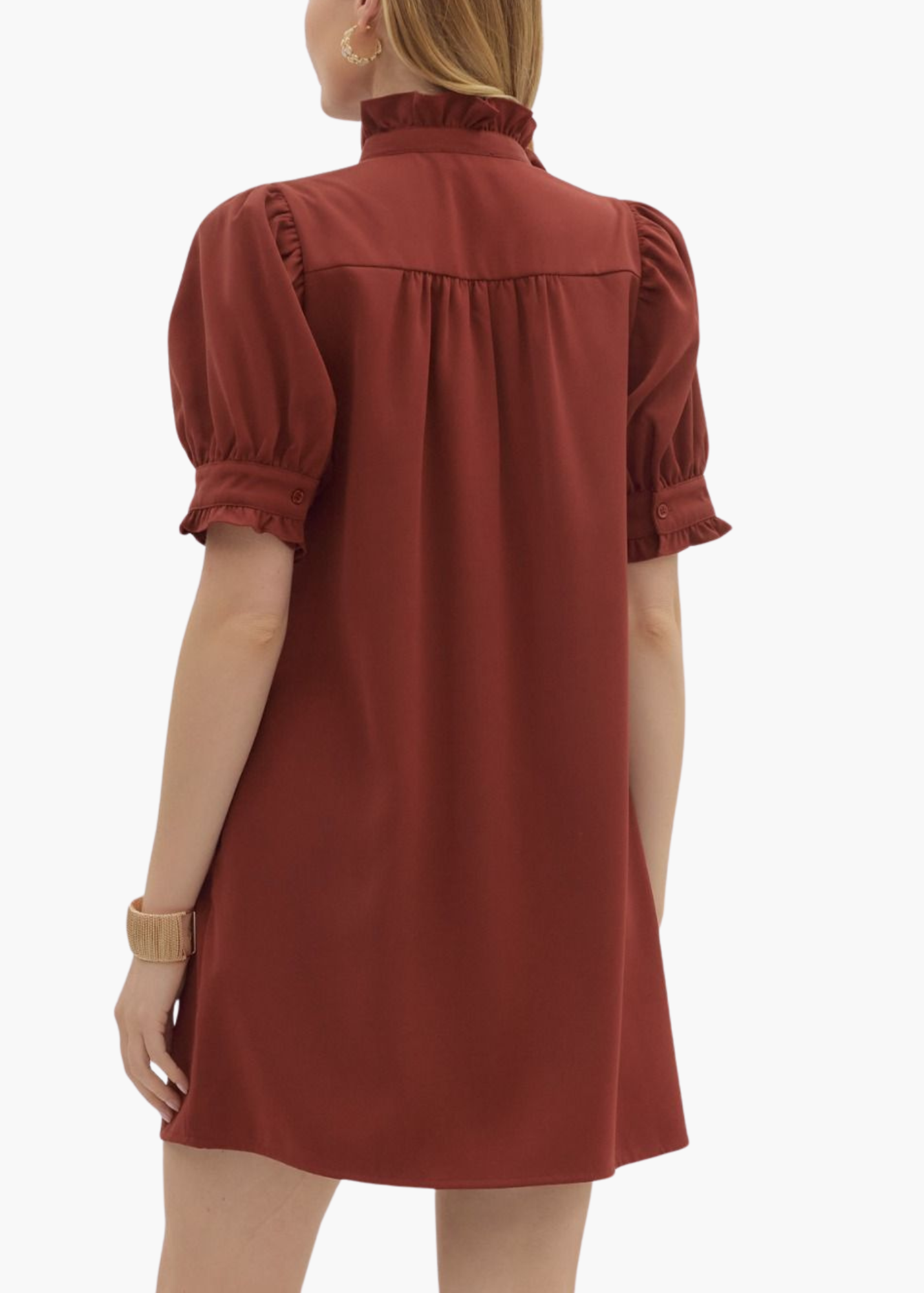 Esther Mini Dress in Brick