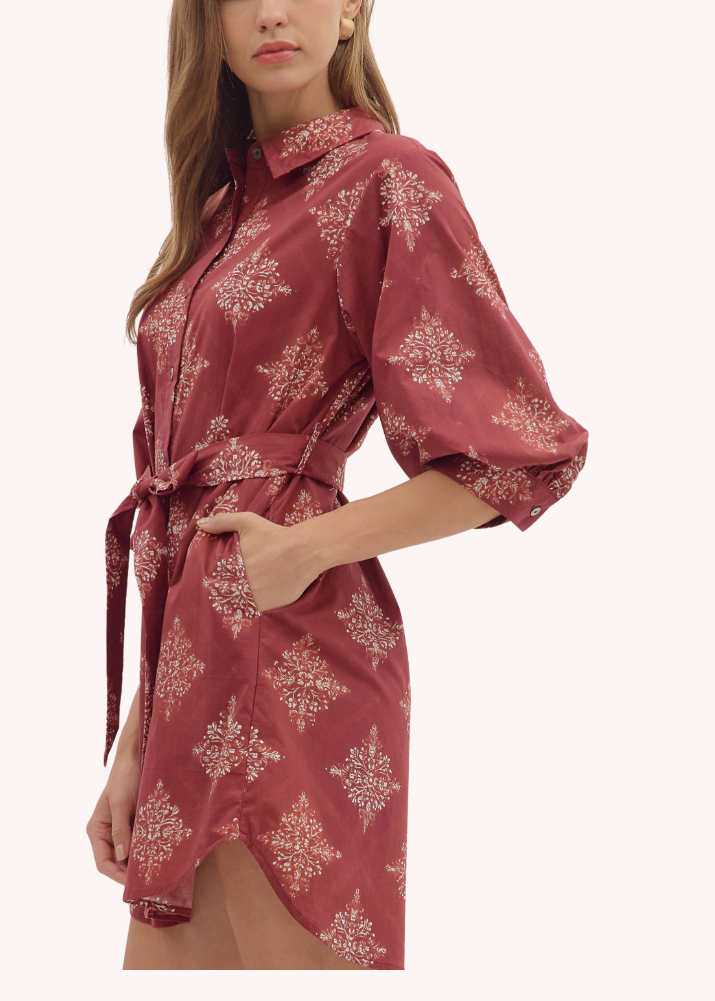 Millie Dress in Burgundy