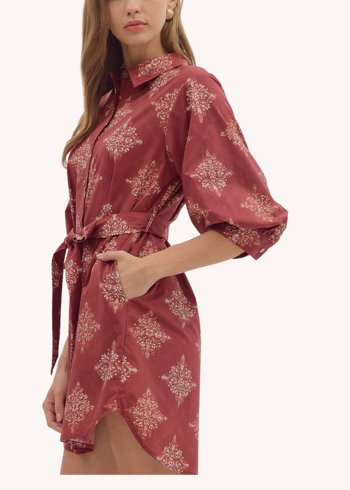 Millie Dress in Burgundy