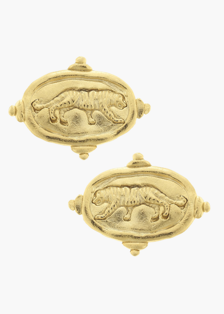 Tiger Intaglio Studs