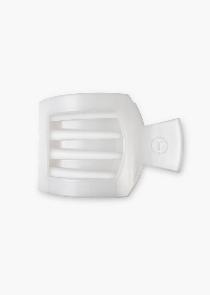 Square Flat Hair Clip in Coconut White