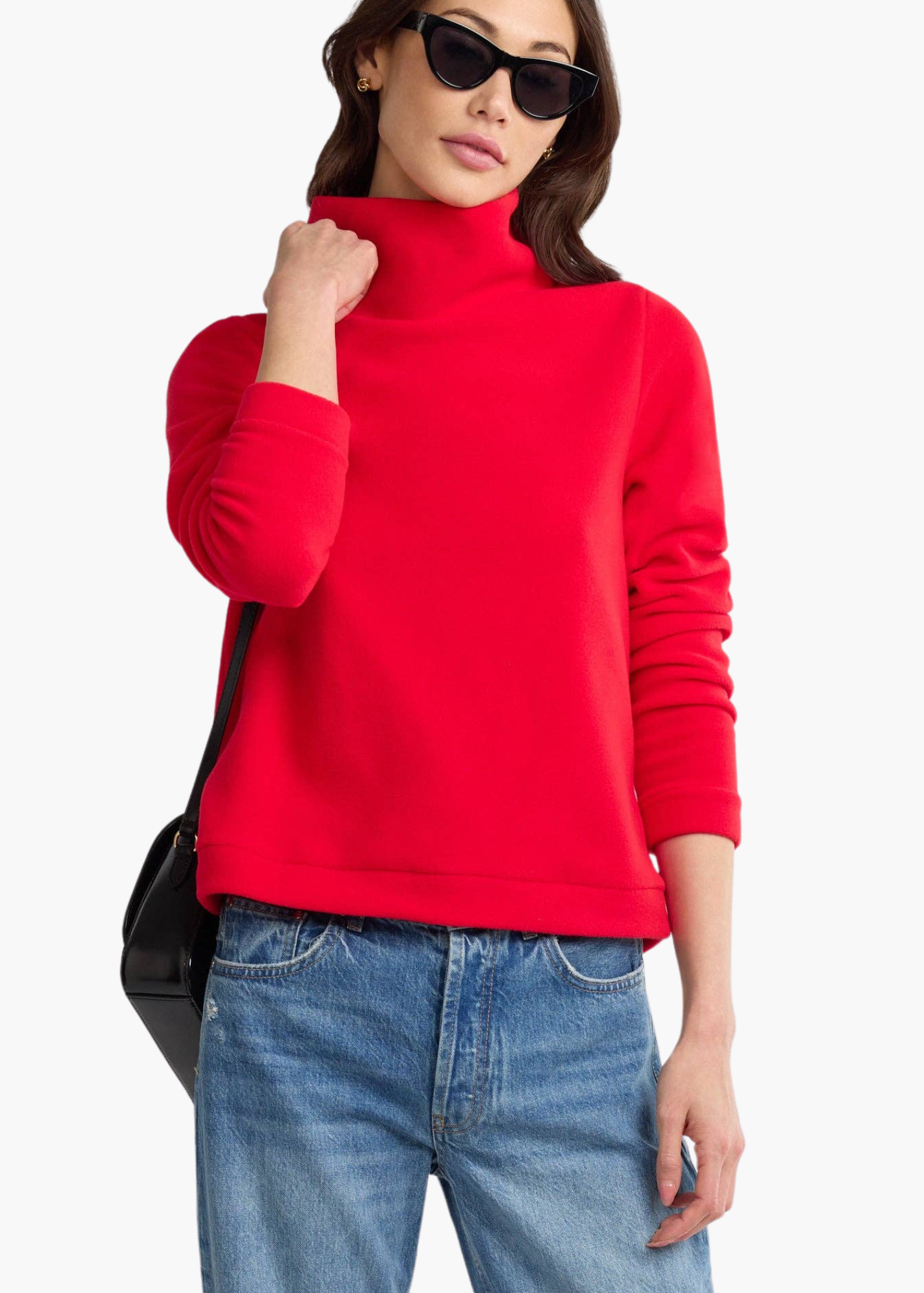 Park Slope Turtleneck in Cherry Red