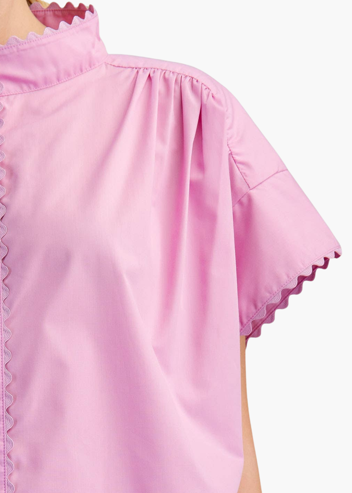 Cap Sleeve Oversized Shirt in Orchid