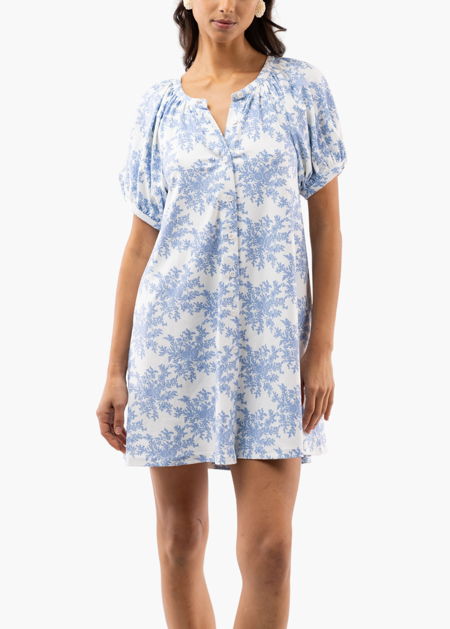 Posie Stretch in Rose Bushel Blue