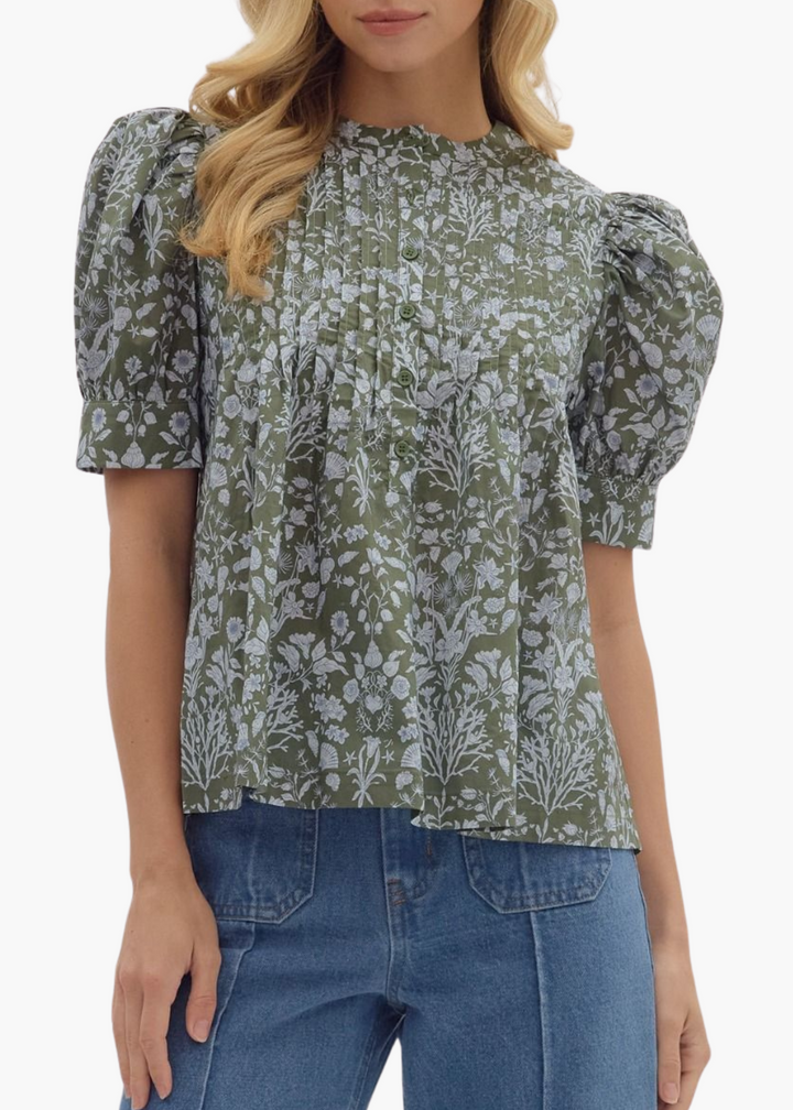 Camille Top in Olive