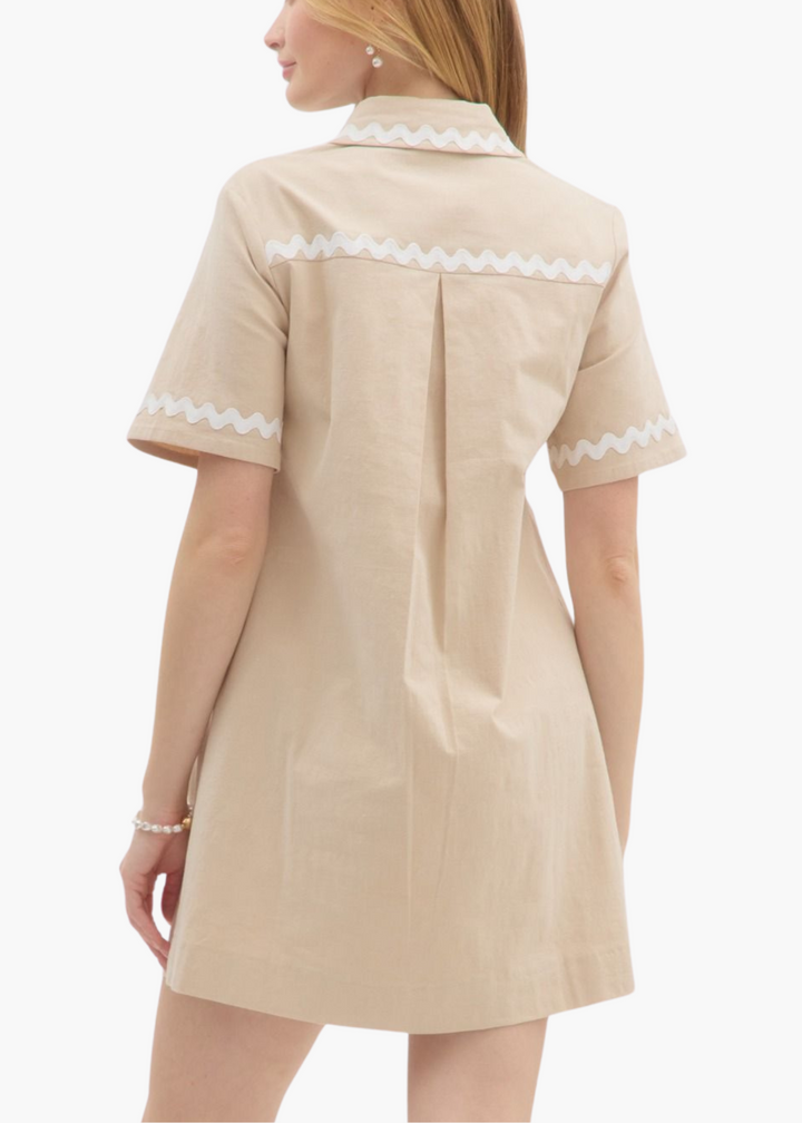 Maxine Mini Dress in Taupe