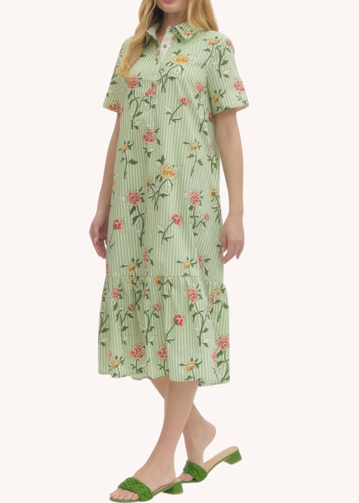 Elizabeth Cotton Midi in Green