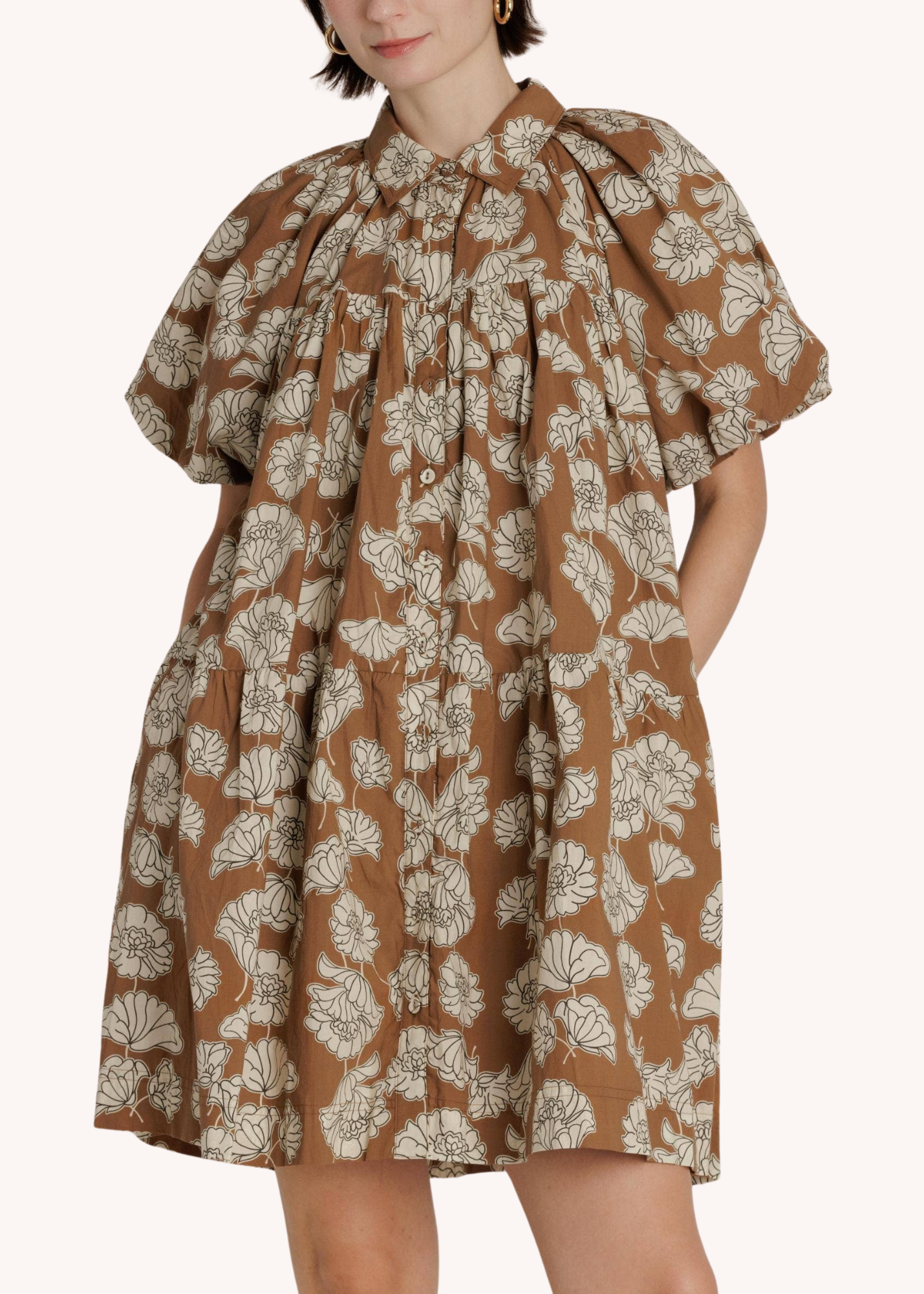Lindon Mini Dress in Brown