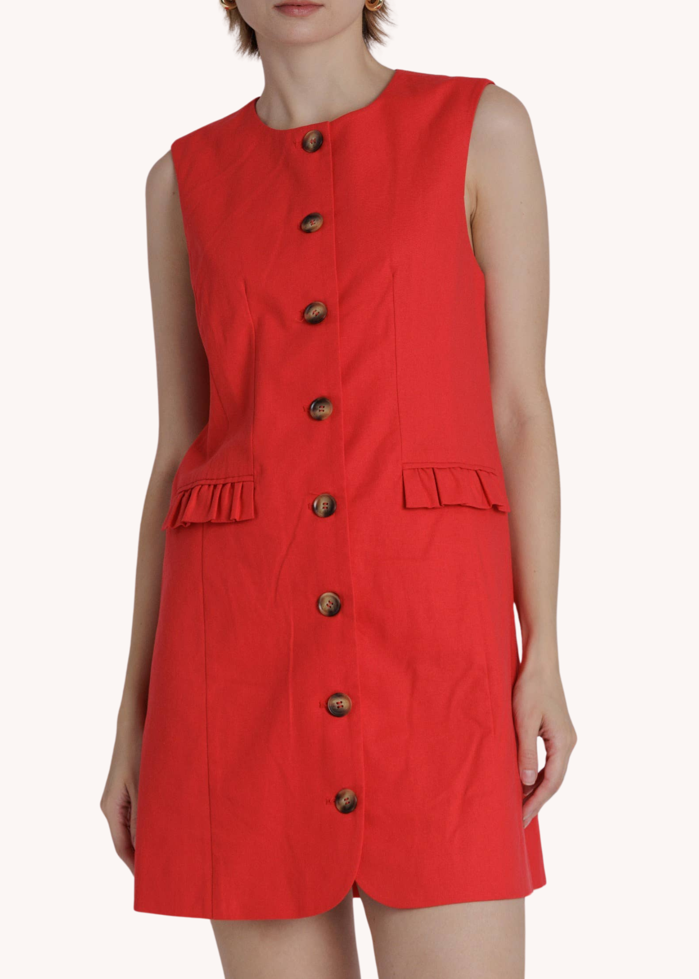 Amelia Mini Shift Dress in Poppy Red