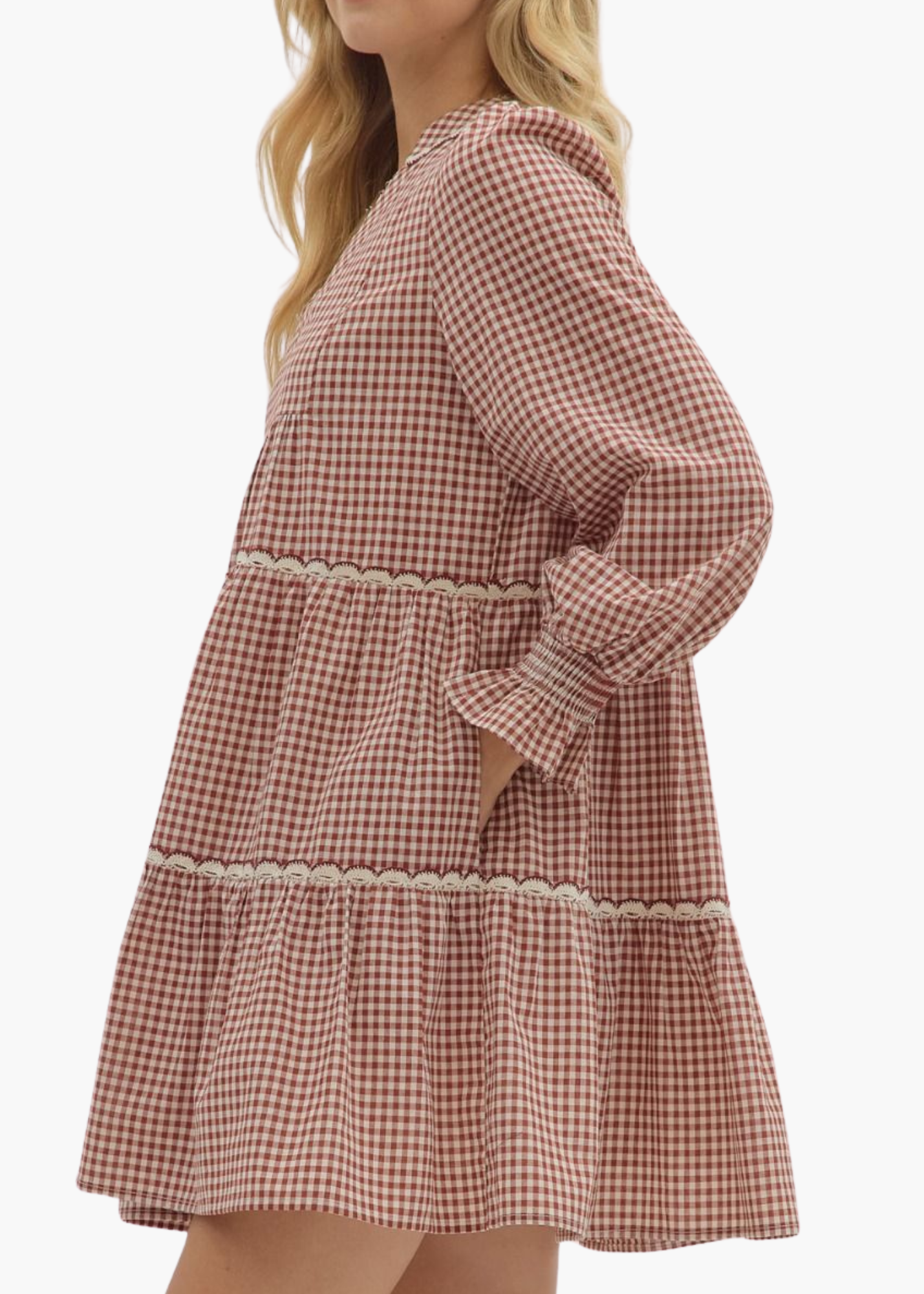 Harriet Mini Dress in Burgundy