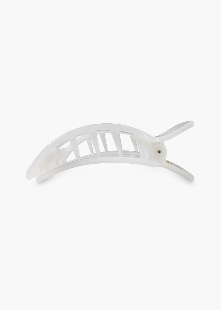 Square Flat Hair Clip in Coconut White