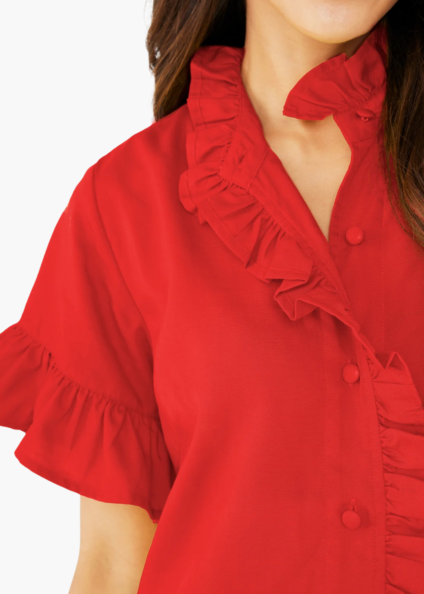 Katie Dress Red Linen