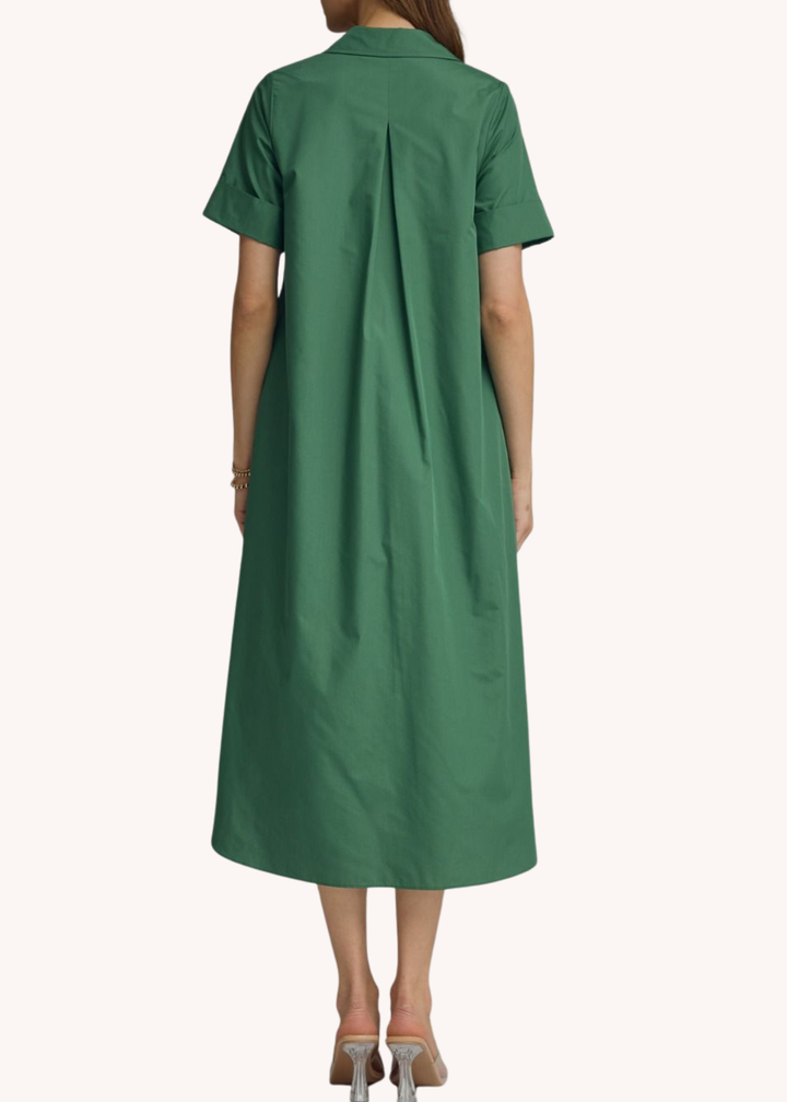 Sloane Midi Dress in Hunter Green