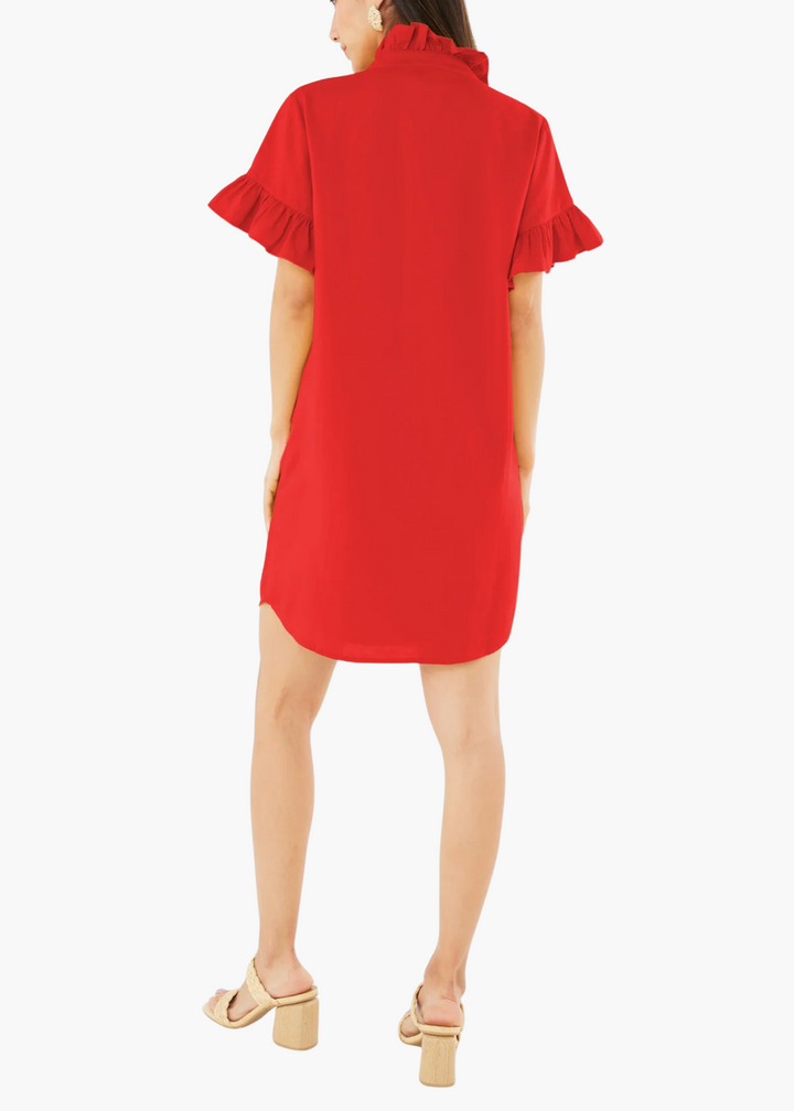 Katie Dress Red Linen