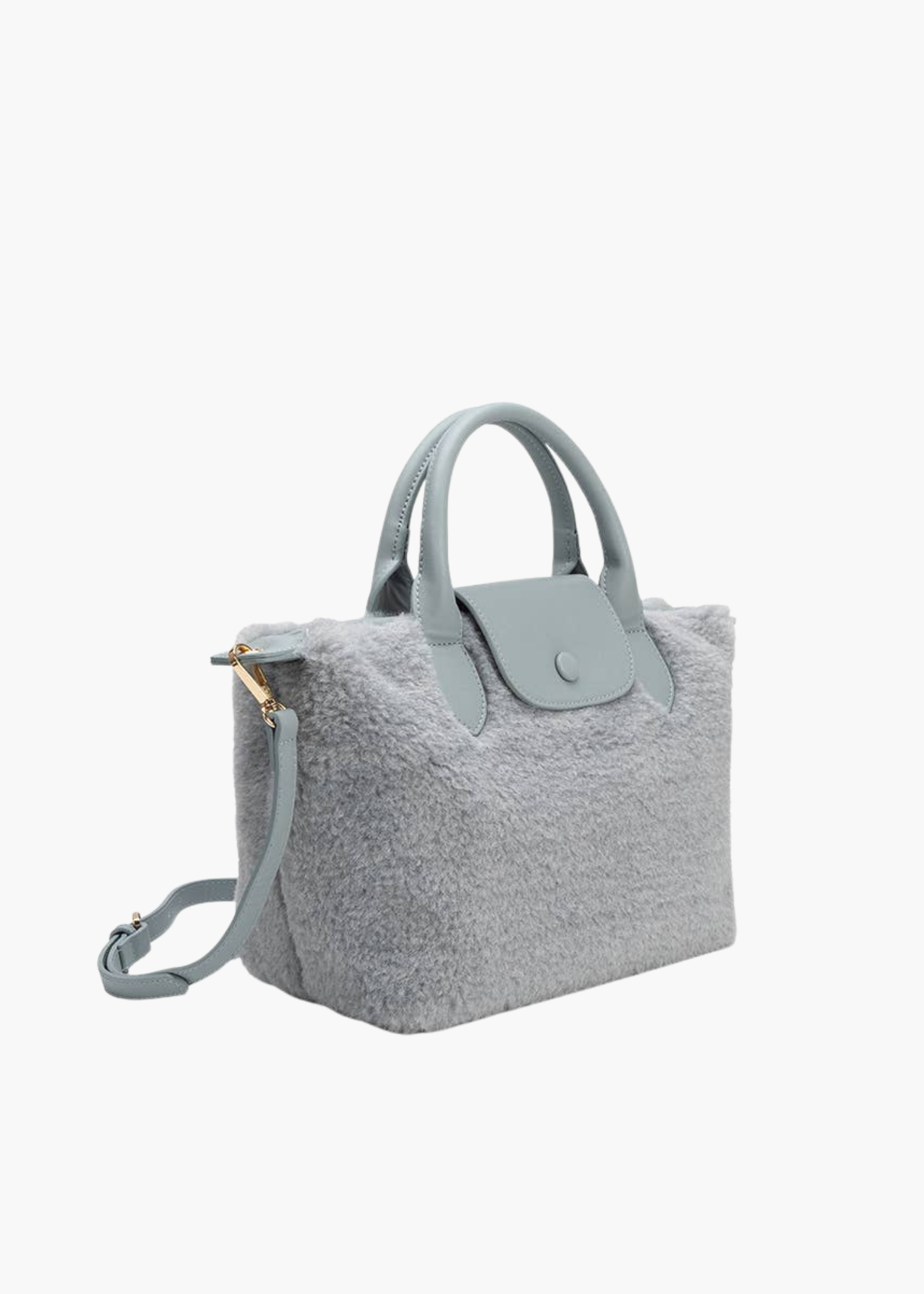 Winnie Sherpa Bag in Dusty Blue