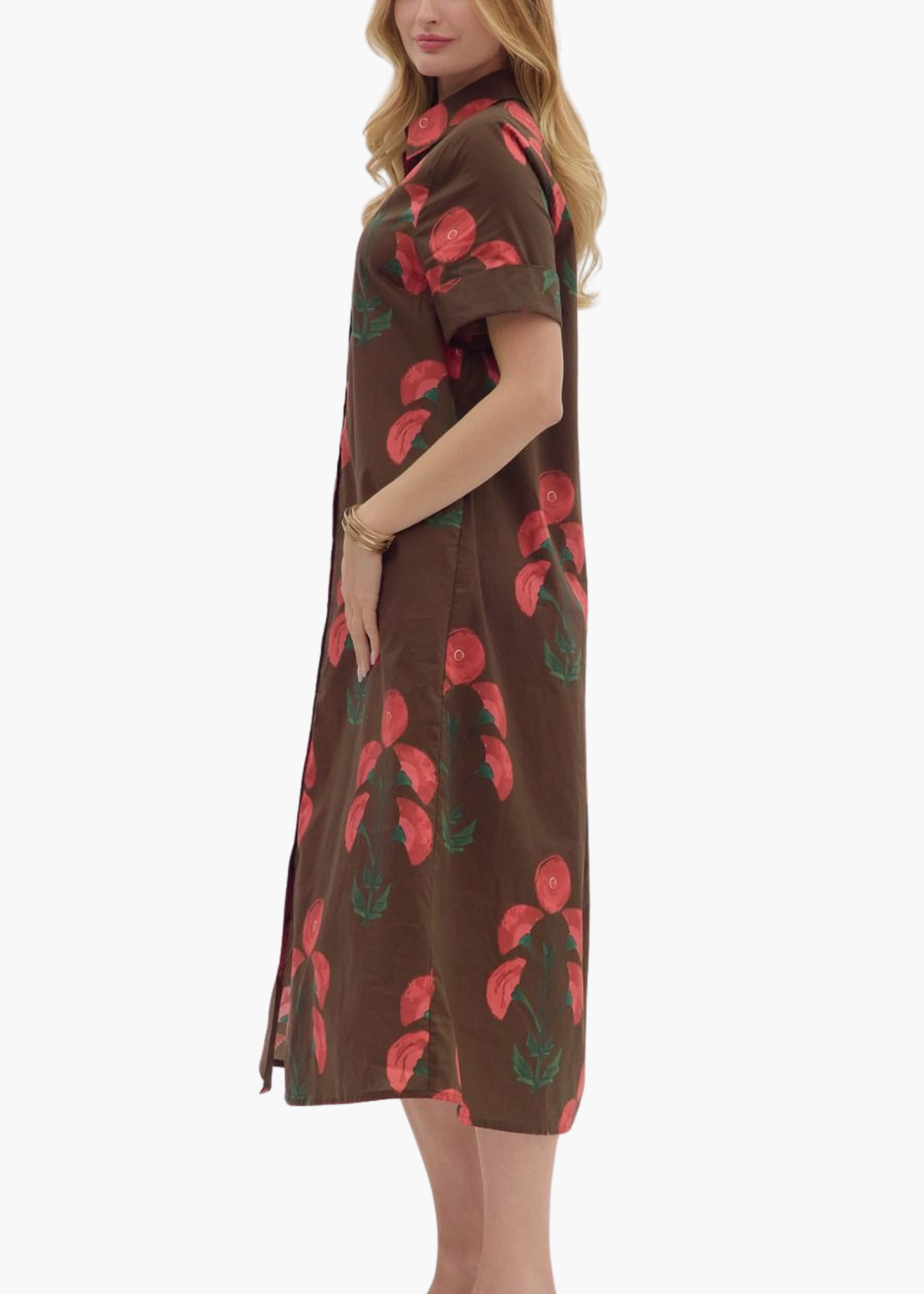 Lori Midi Dress in Brown