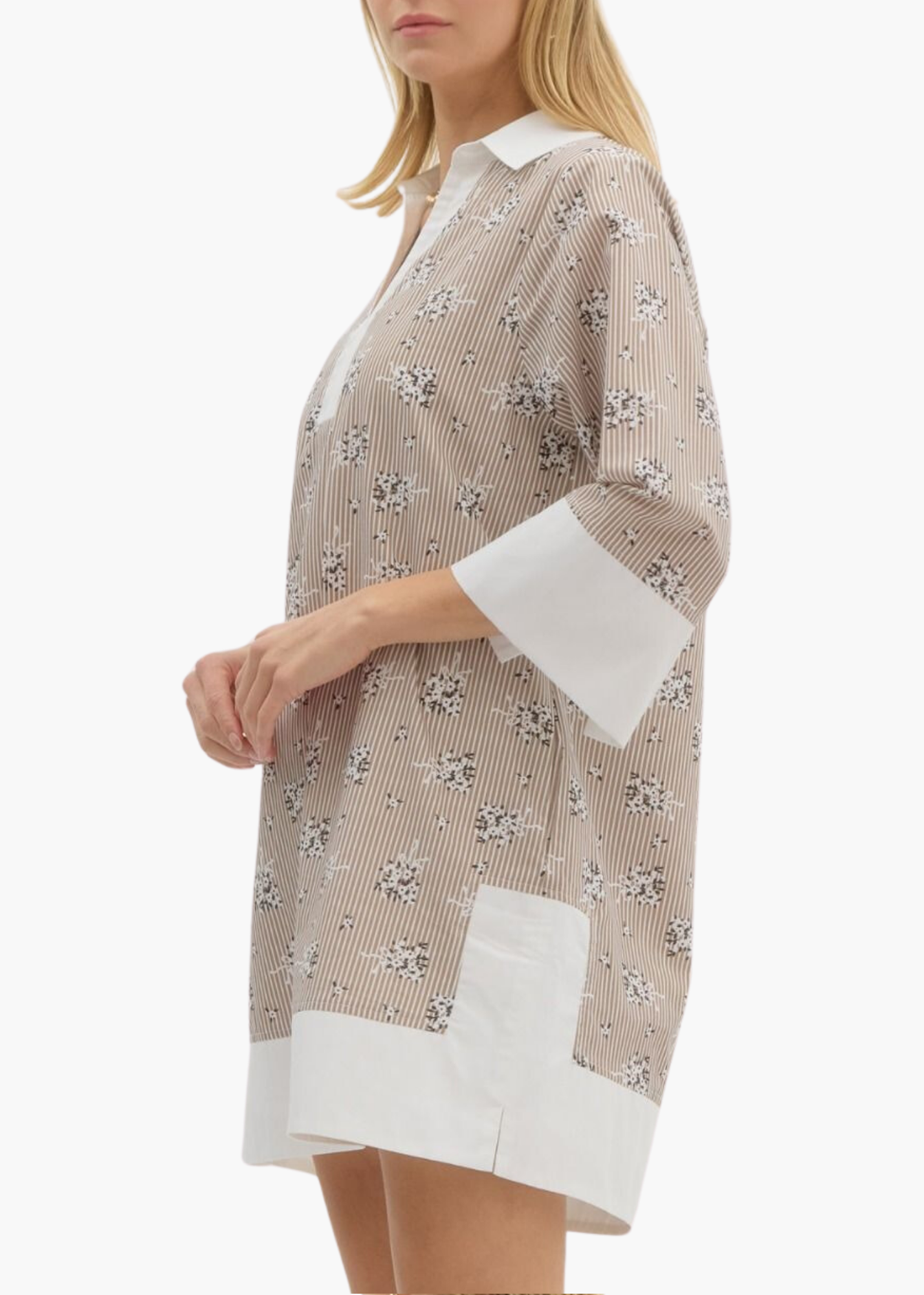 Sea Side Mini Dress in Latte