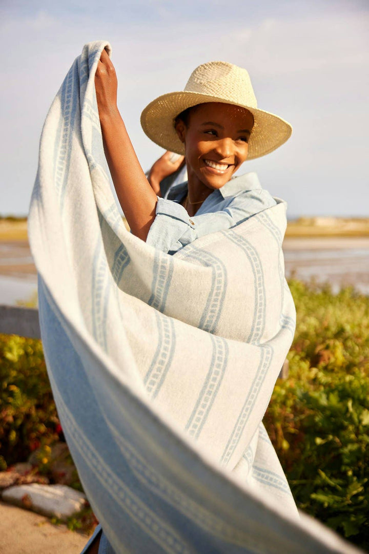 Chappy Wrap Lightweight Blanket in Tile Stripe