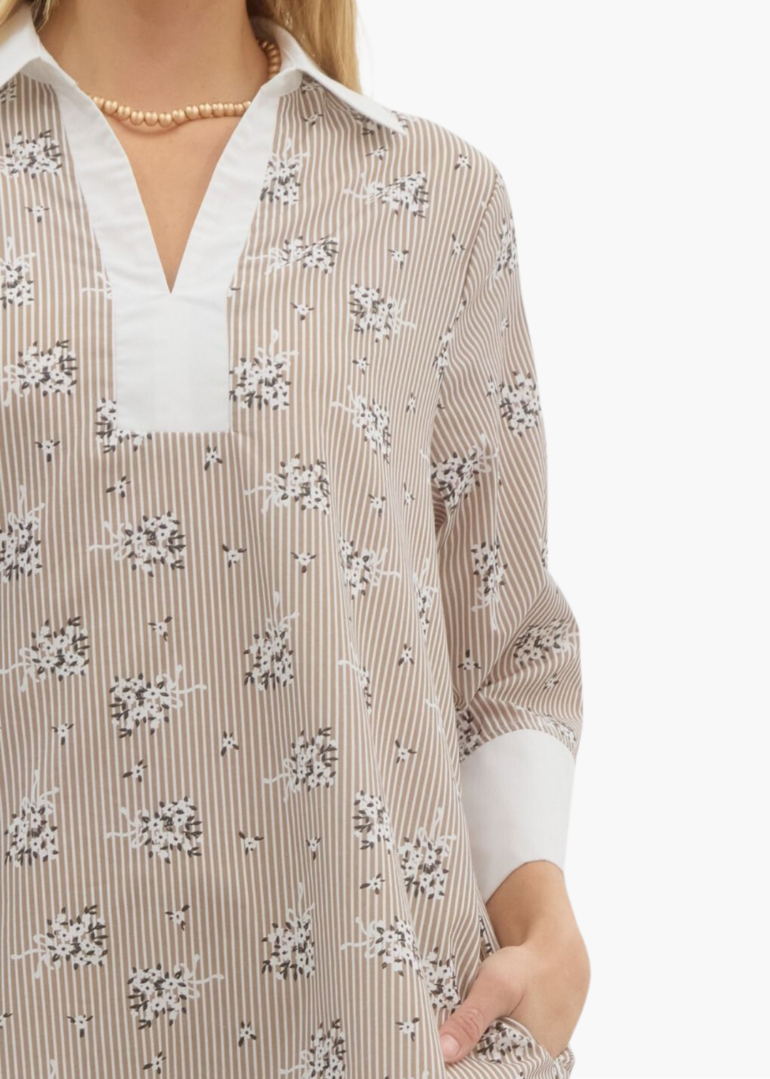 Sea Side Mini Dress in Latte