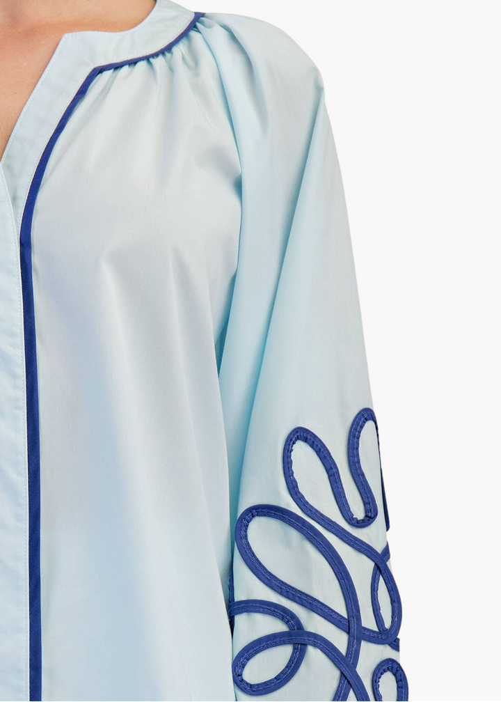 Mirabel Puff Sleeve Top in Light Blue
