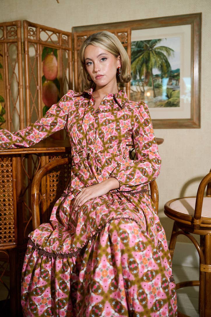 Banyan Long Sleeve Dress in Farmhouse Pink