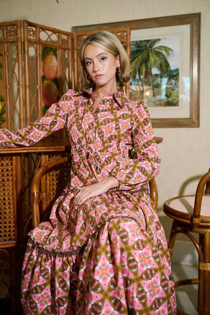 Banyan Long Sleeve Dress in Farmhouse Pink