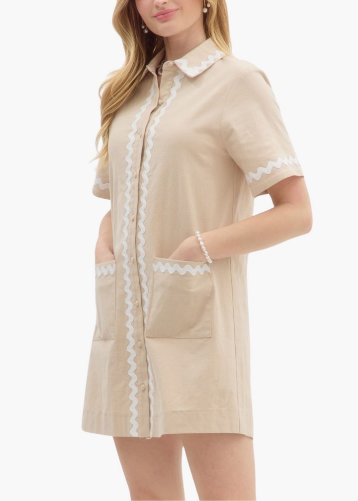 Maxine Mini Dress in Taupe