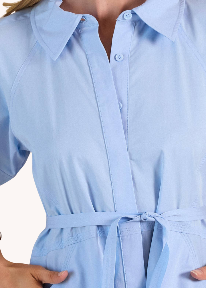 Poplin Button-down Mini Dress