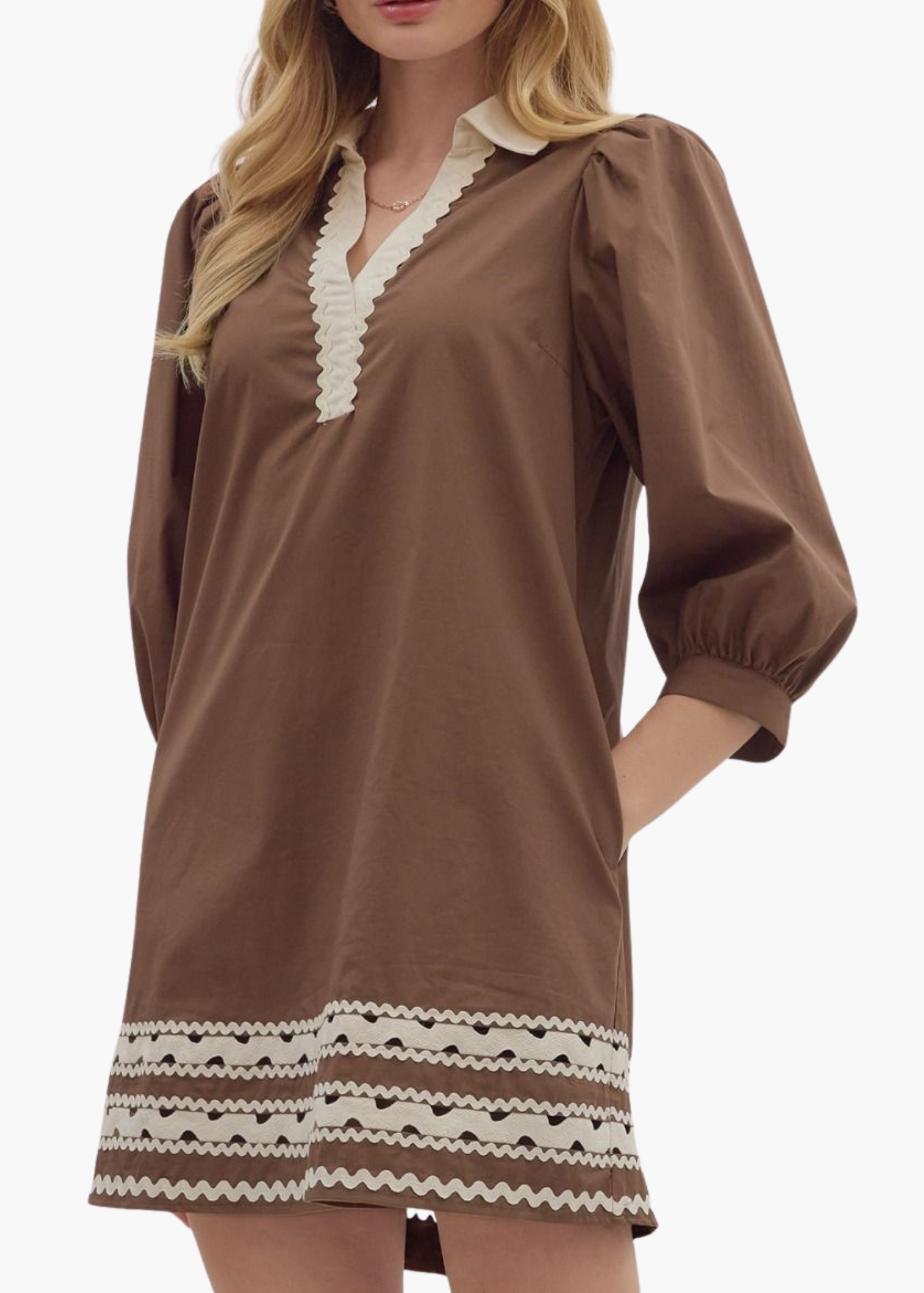 Lina Mini Dress in Brown